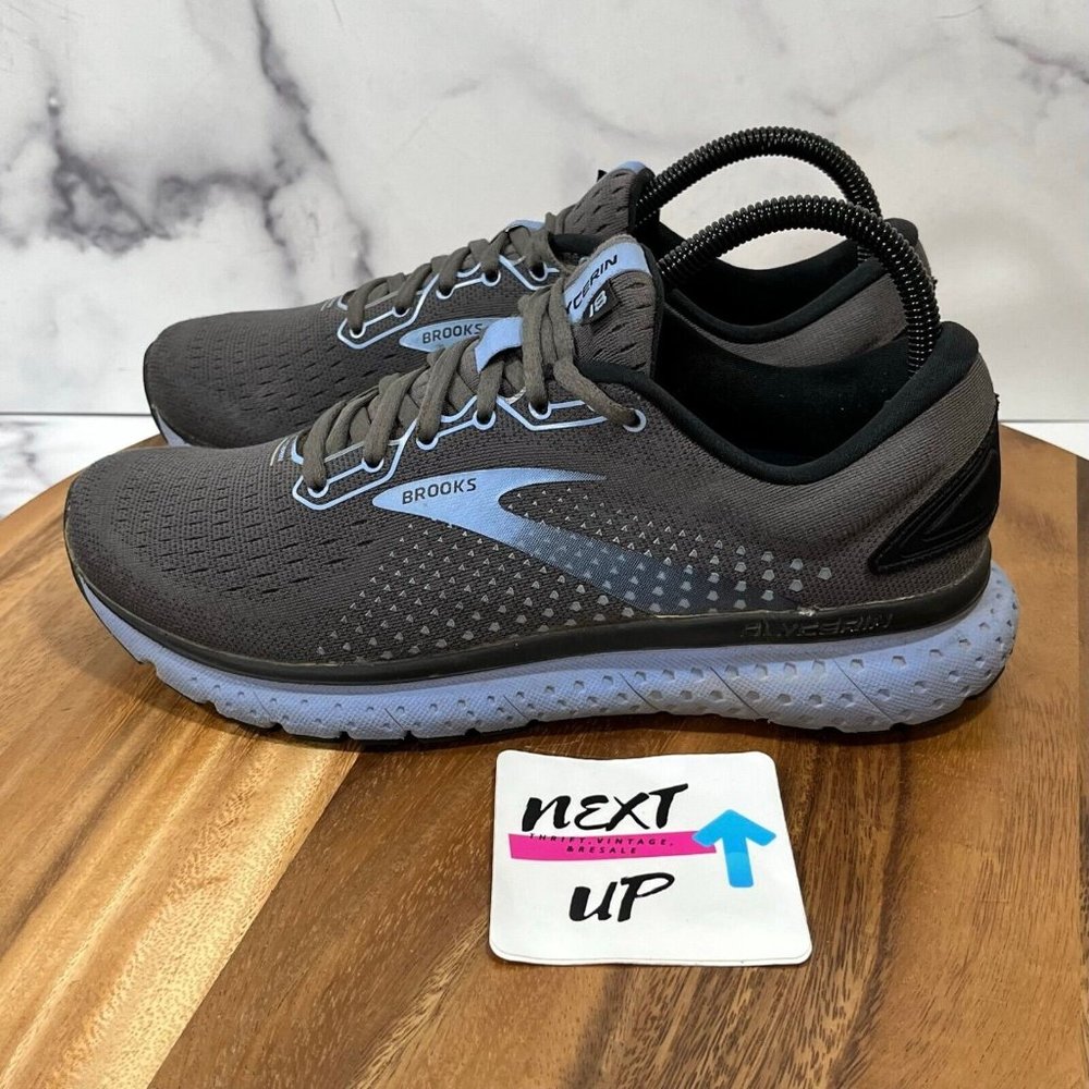 Brooks Womens Glycerin 18 Gray Comfort Cushion Outdoor Running Shoes Size 9 B